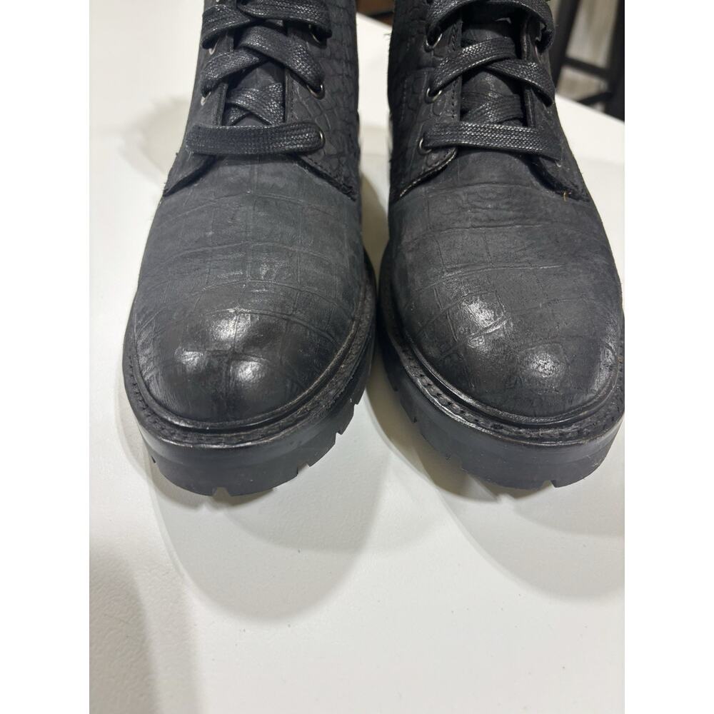 NWOT Frye Julie Hook Combat Boots Womens Black Vintage Leather MSRP $358 76269 - Picture 7 of 12